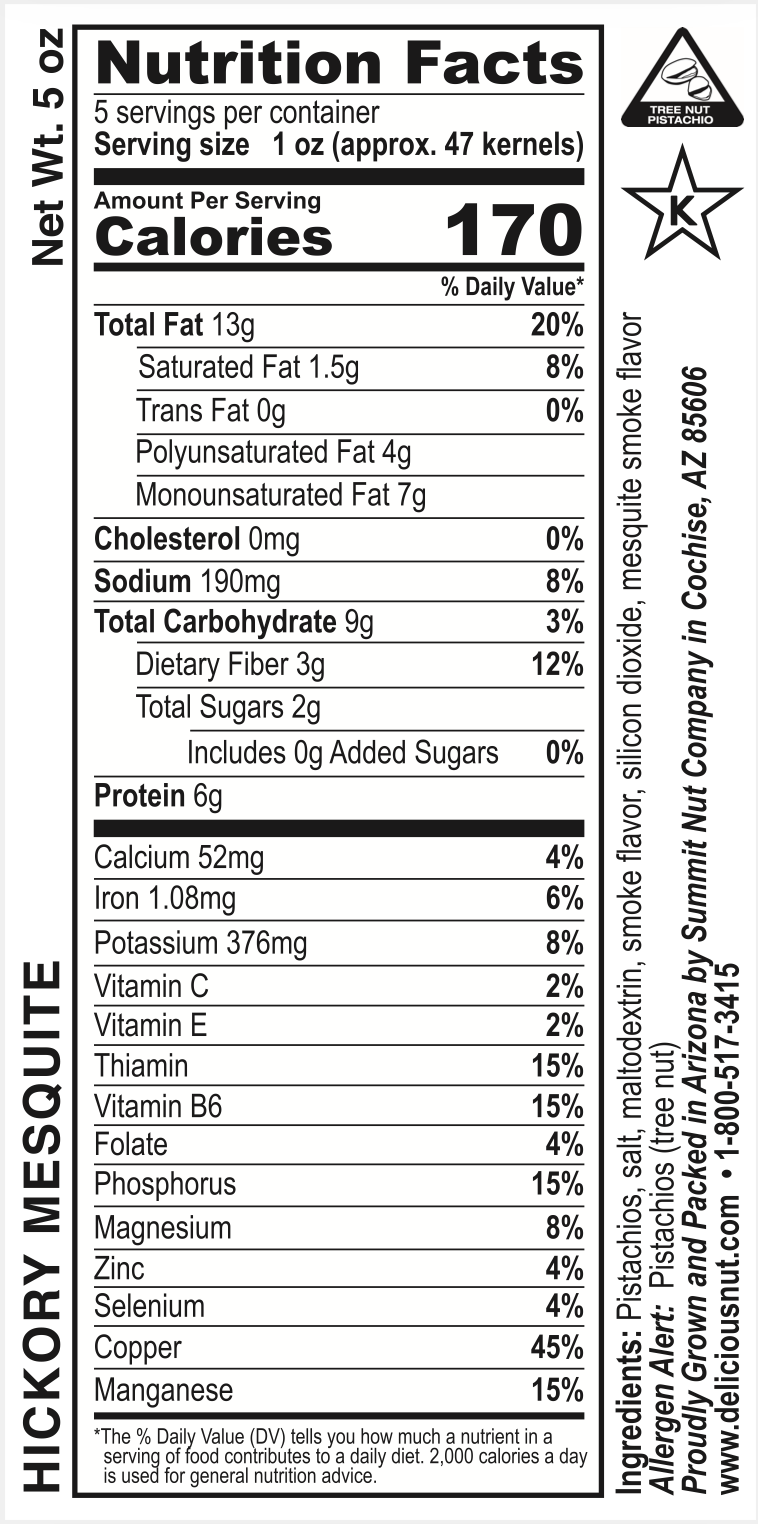 Pistachios Hickory Mesquite (Inshell)