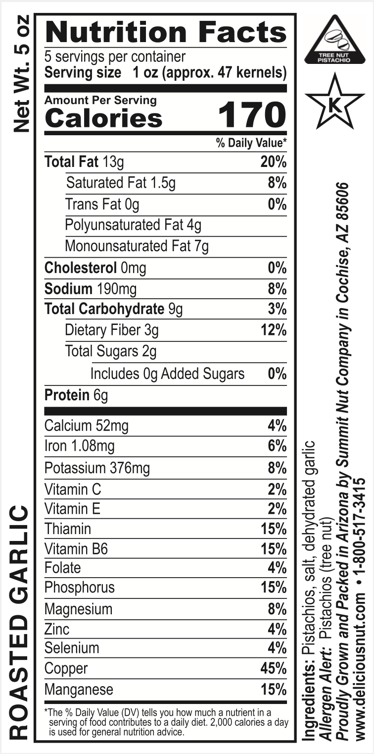 Pistachios Garlic (Inshell)