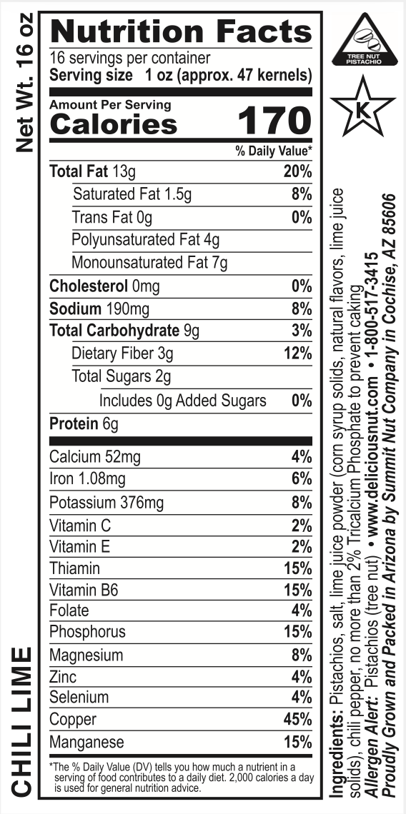 Pistachios Chili Lime (Inshell)